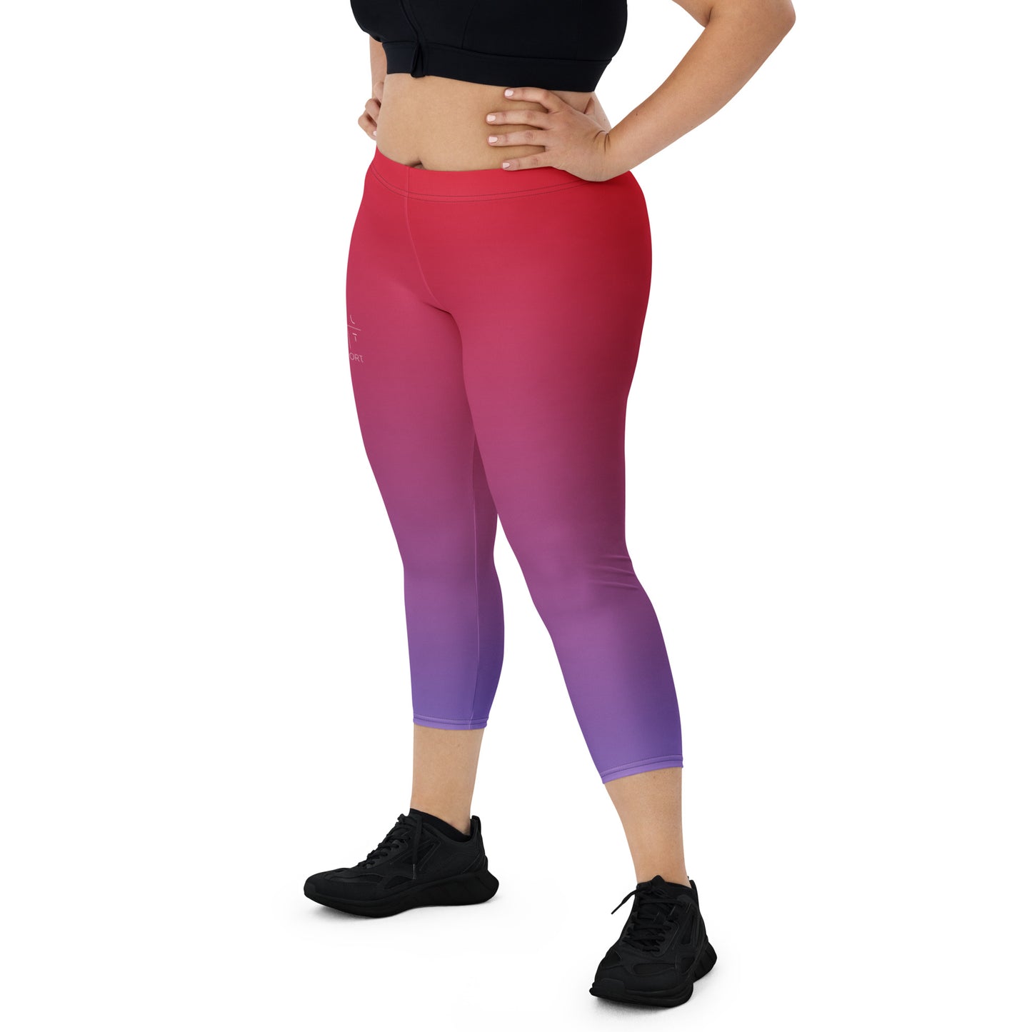 Magenta Aurora FLAKOUT Sport Women's Capri Leggings - FLAKOUT