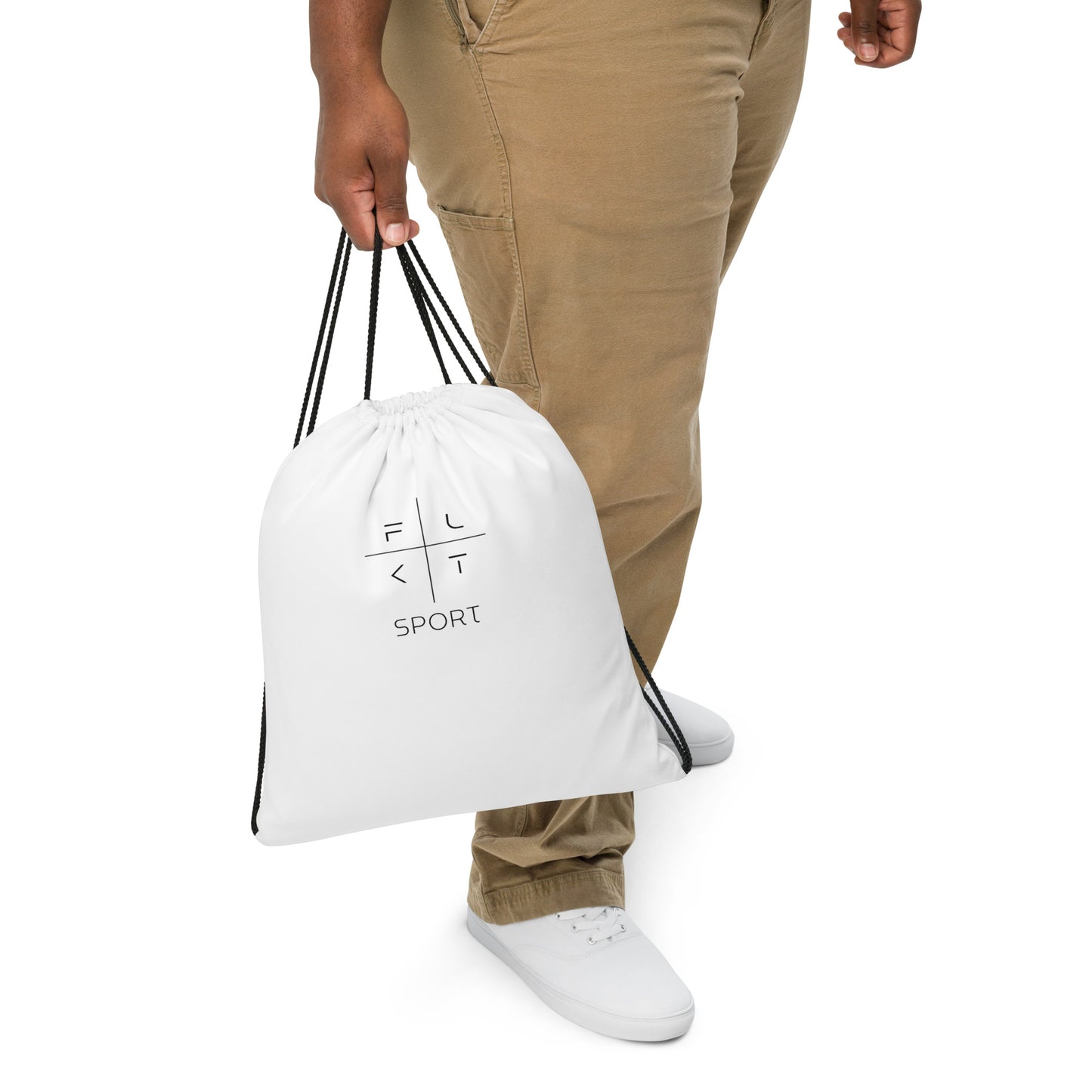 FLAKOUT Sport Unisex Drawstring Bag - White - FLAKOUT