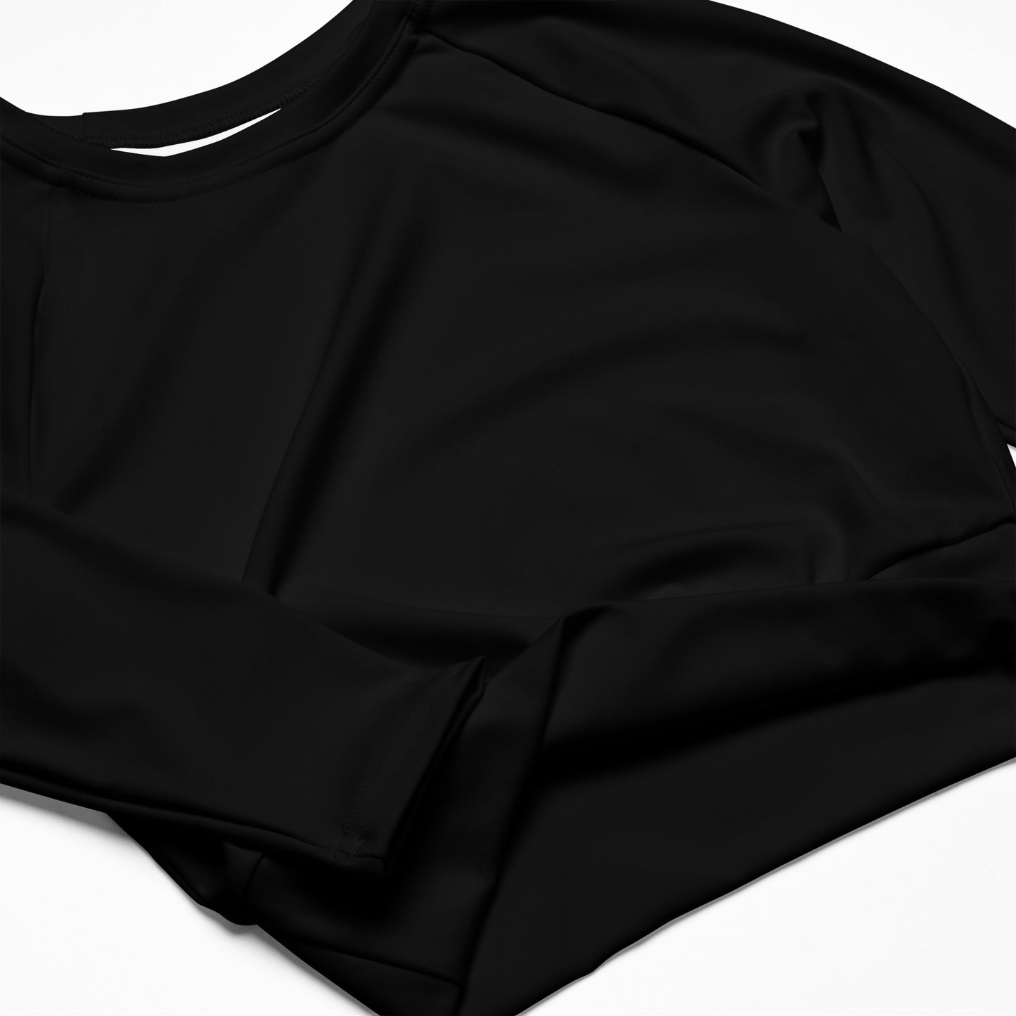 Women's Recycled Long-sleeve Crop Top - Black