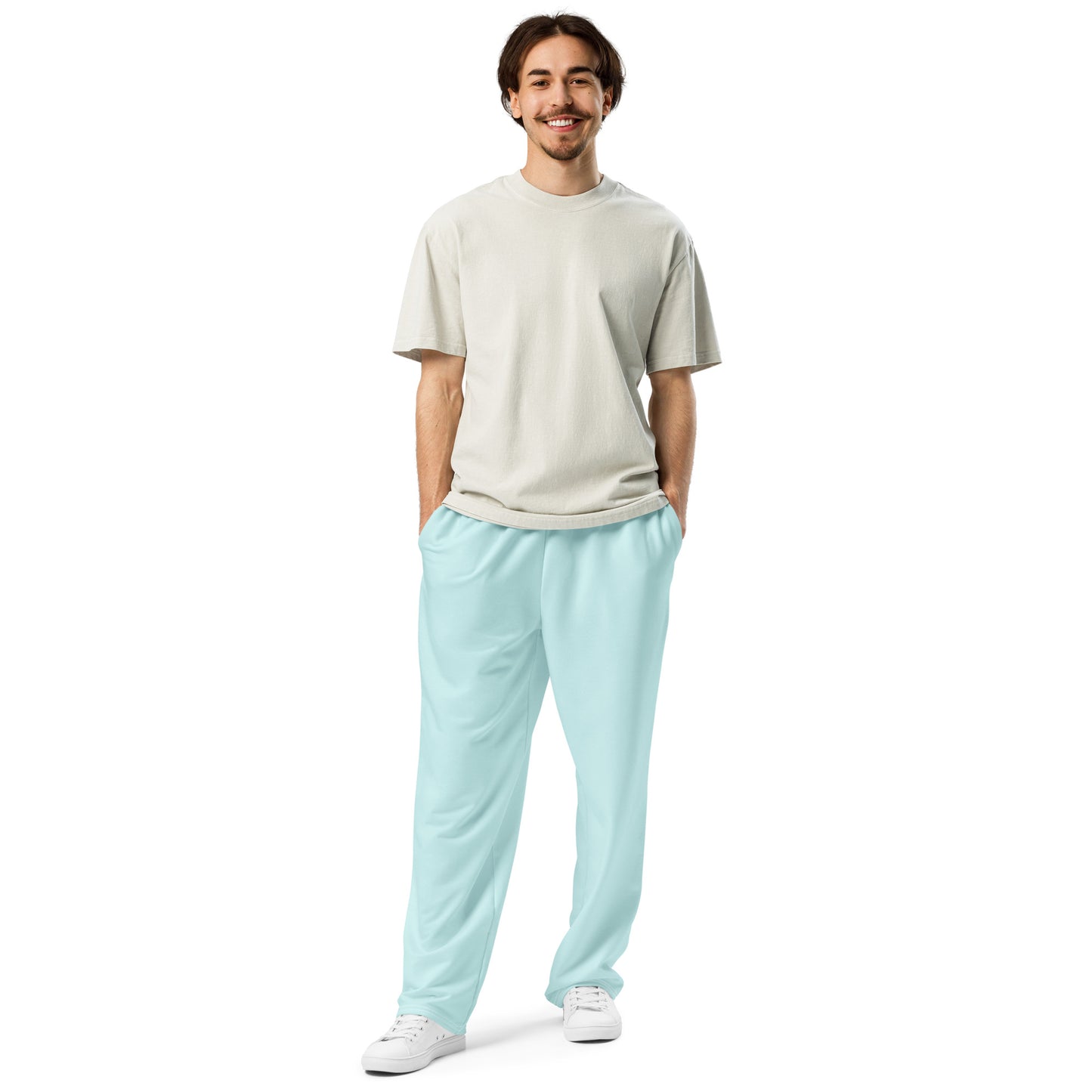 Unisex Wide-leg Recycled Joggers - Light Blue - FLAKOUT