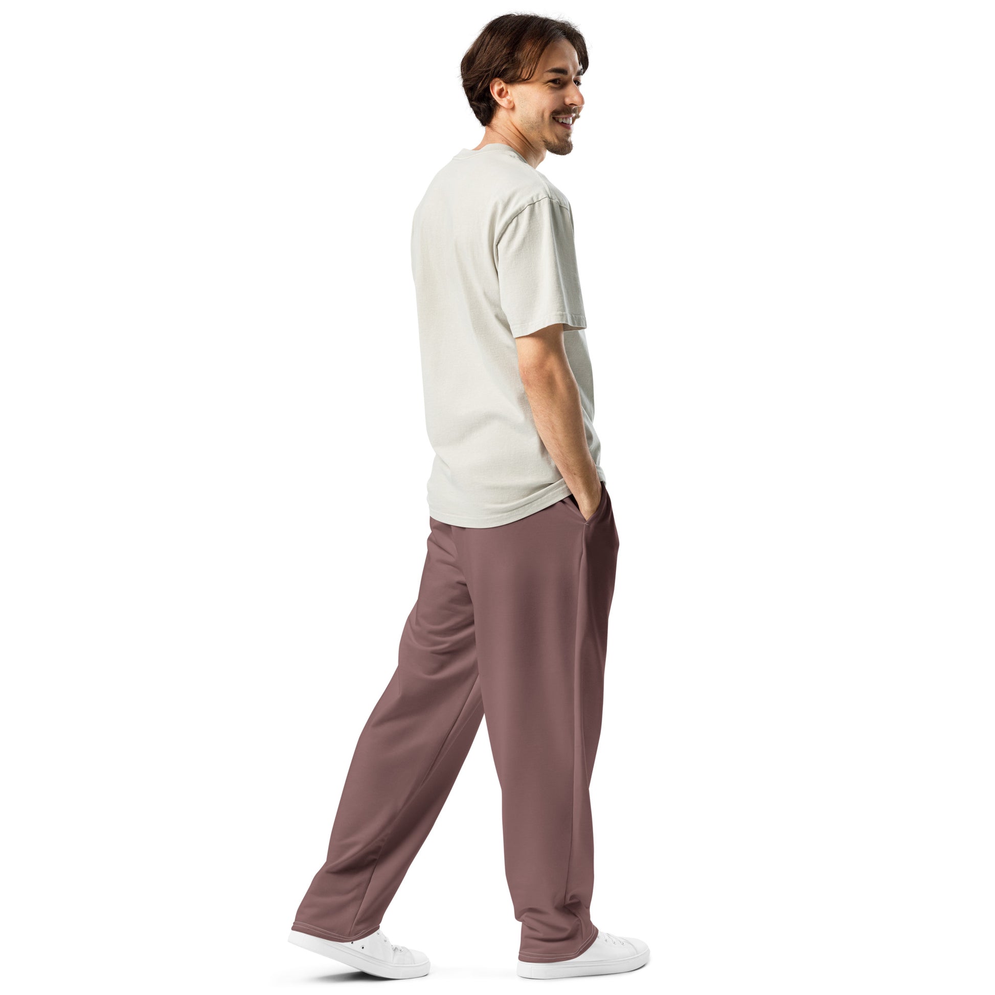 Unisex Wide-leg Recycled Joggers - Brown - FLAKOUT