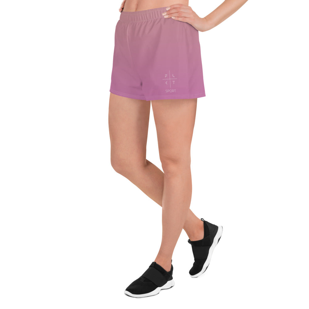 FLAKOUT Sport Rosy Twilight Women’s Recycled Athletic Shorts - FLAKOUT