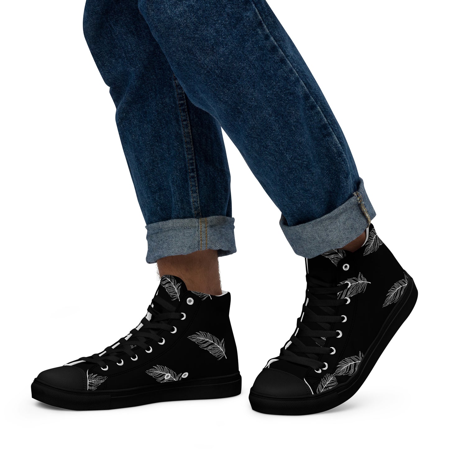 Ethereal Plumes Men’s High Top Canvas Shoes - FLAKOUT