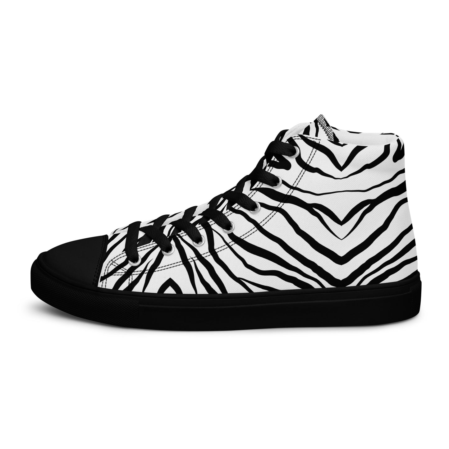 Striped Zebra Vibrance Men’s High Top Canvas Shoes - FLAKOUT