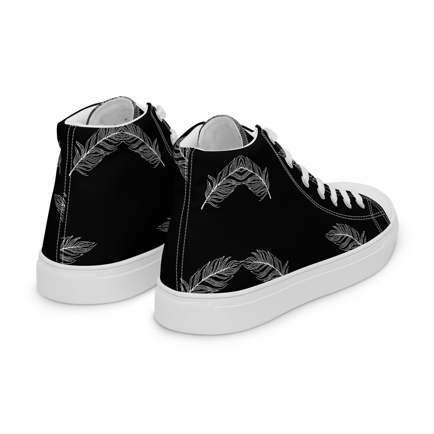 Ethereal Plumes Men’s High Top Canvas Shoes - FLAKOUT