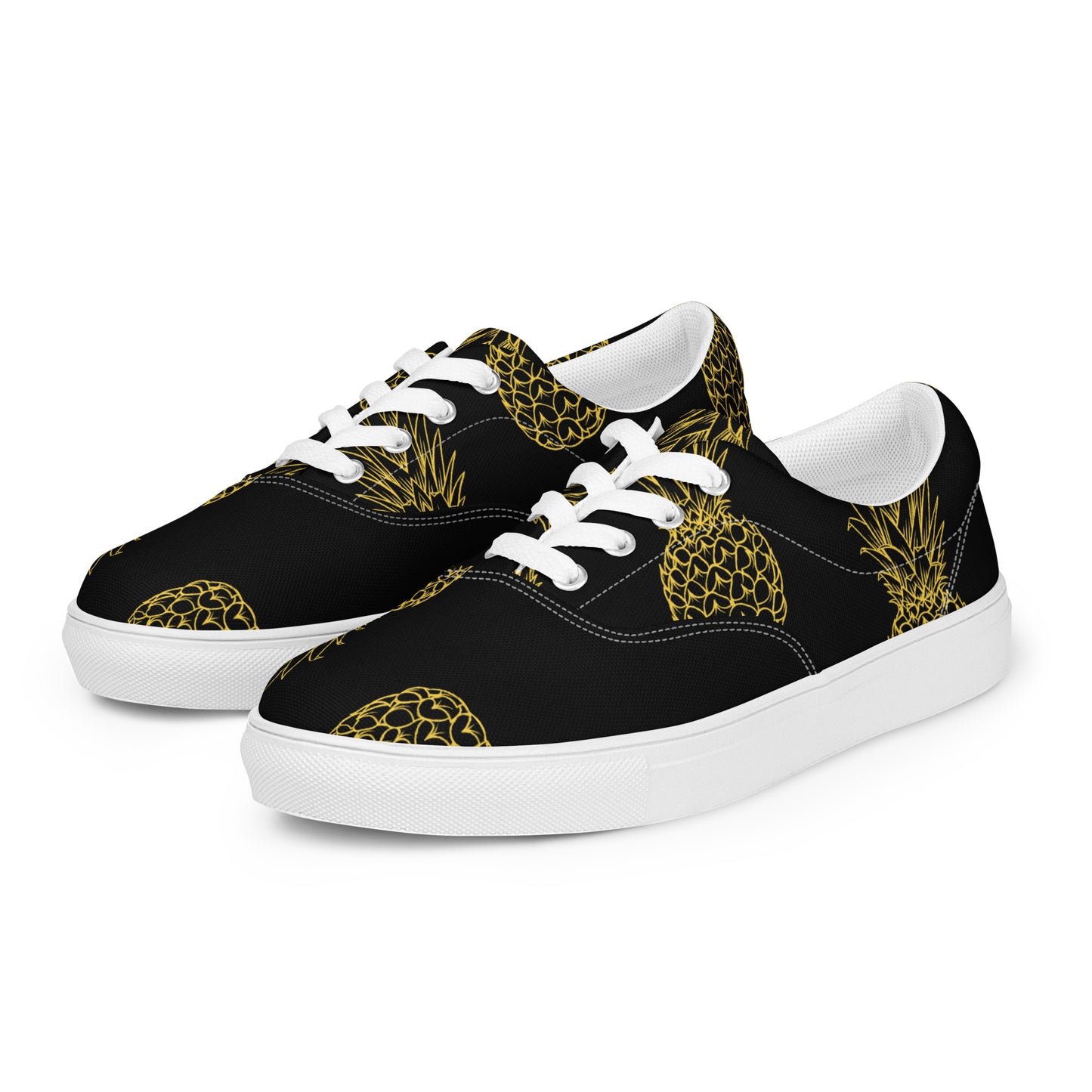 Pineapple Bliss Men’s Lace-up Canvas Shoes - FLAKOUT