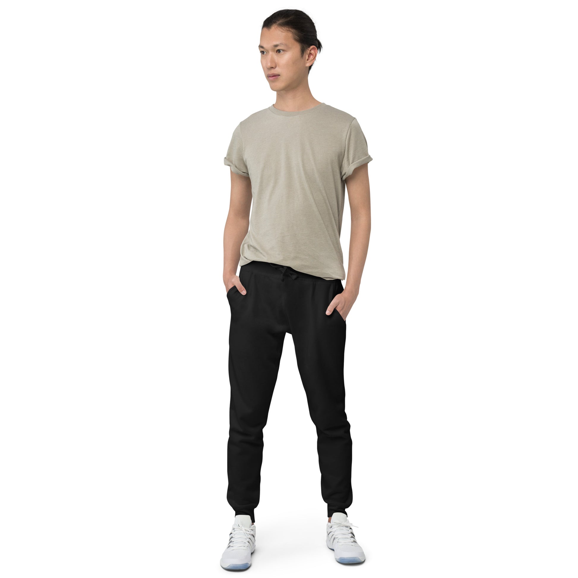 FLAKOUT Logo Back Leg Unisex Fleece Sweatpants - Black - FLAKOUT