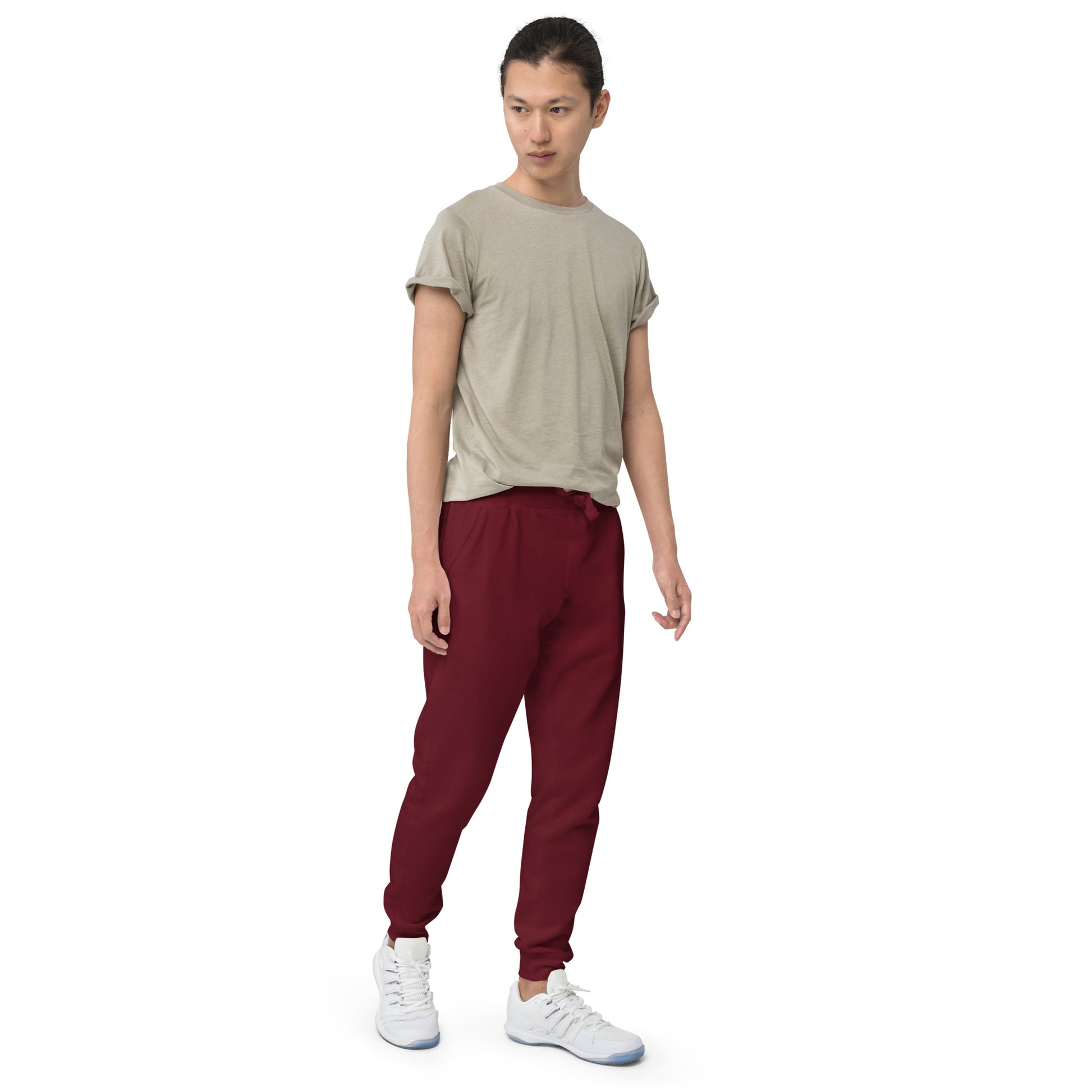 FLAKOUT Logo Back Leg Unisex Fleece Sweatpants - Maroon - FLAKOUT