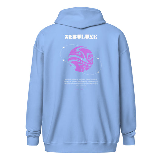 Nebuluxe Brilliance Heavy Harmony Fusion Zip Hoodie - Carolina Blue - FLAKOUT