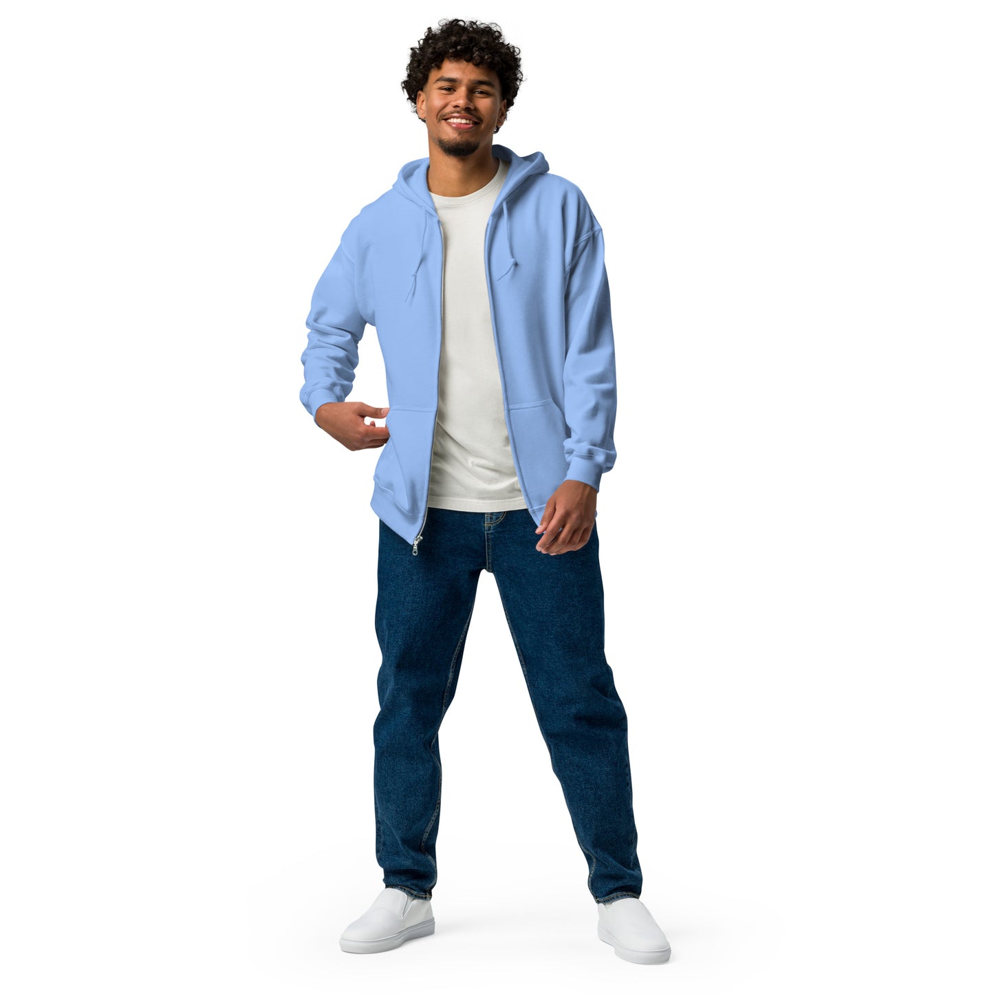 Flakout. Heavy Harmony Fusion Zip Hoodie - Carolina Blue - FLAKOUT