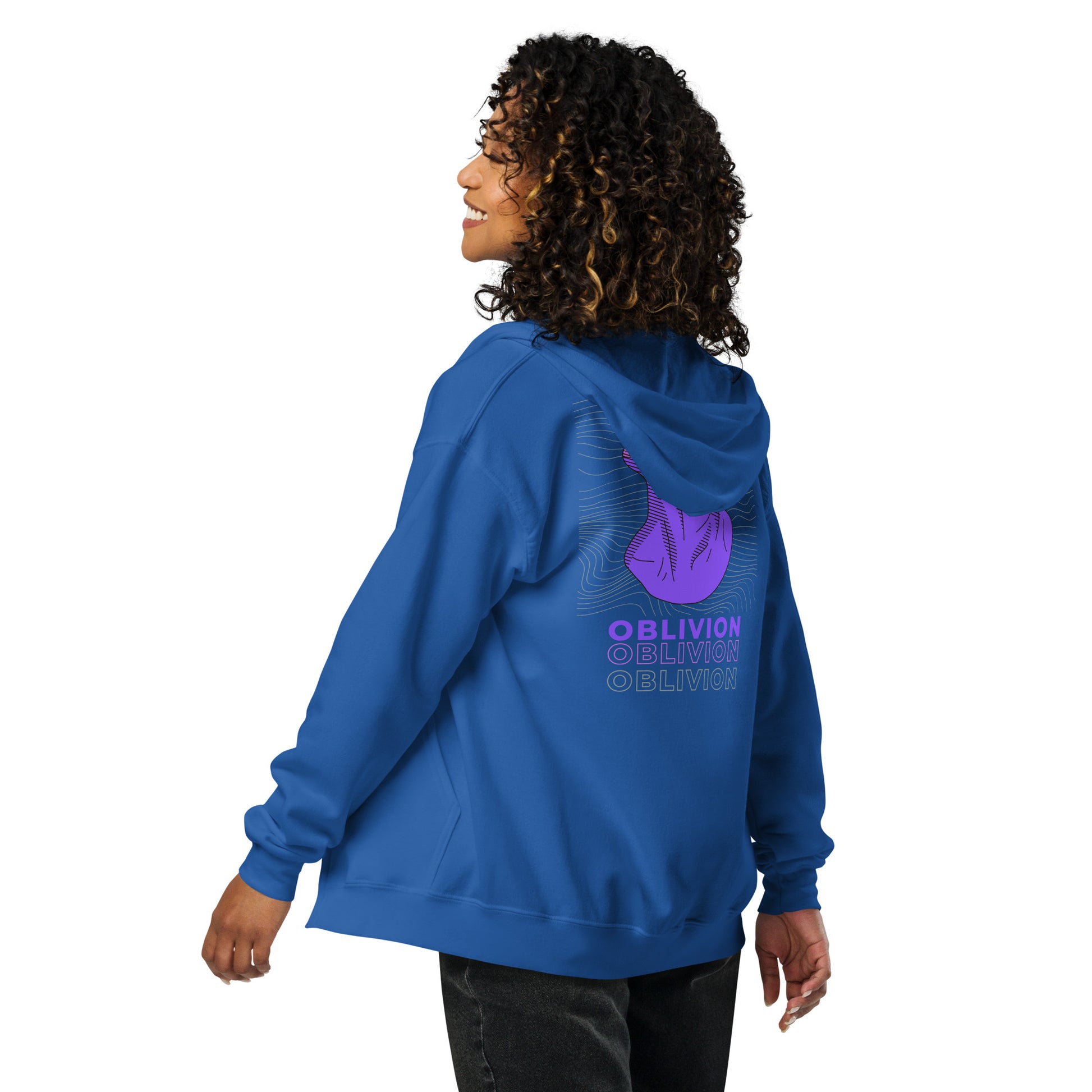 Violet Veil Of Oblivion Heavy Harmony Fusion Zip Hoodie - Royal - FLAKOUT