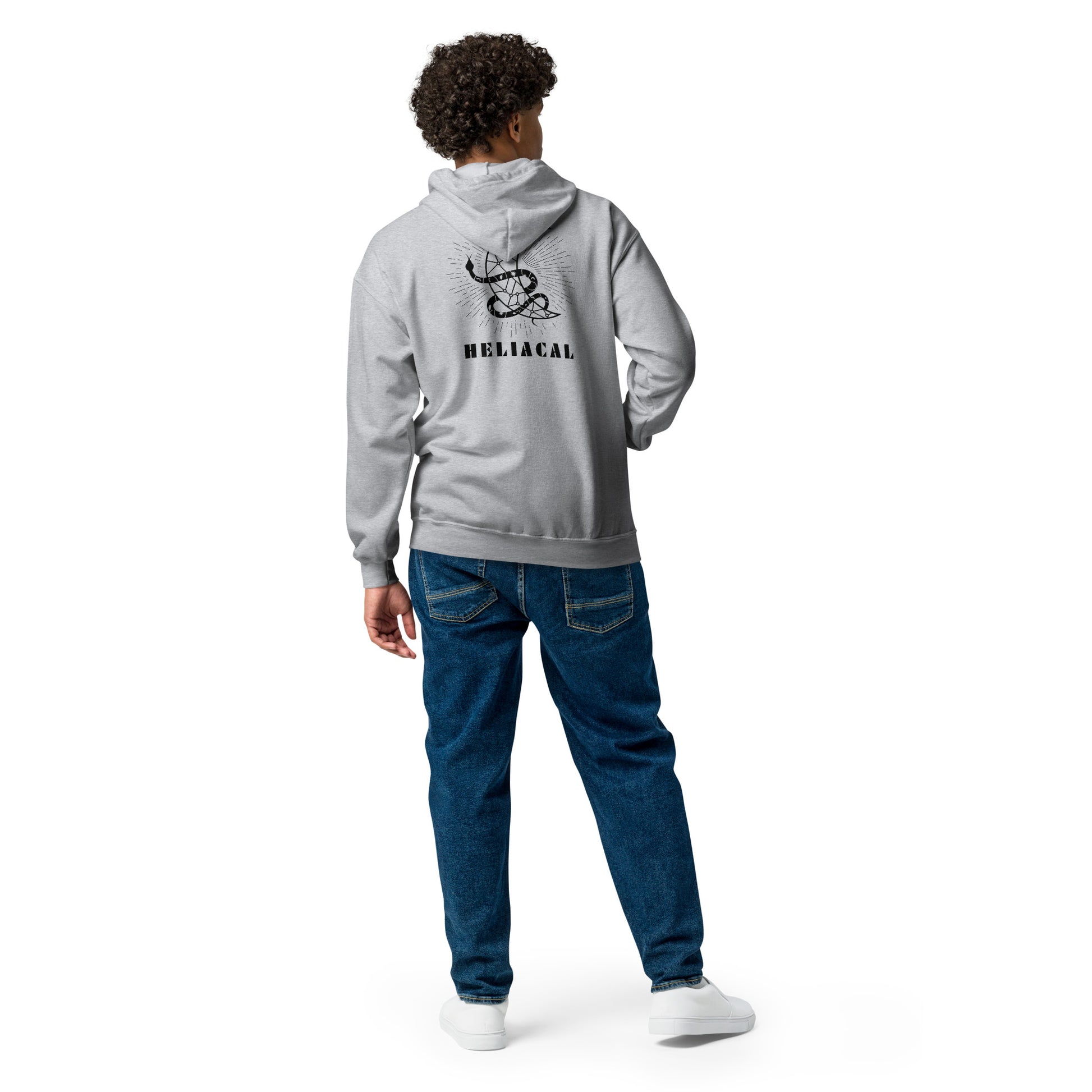 Celestial Heliacal Glow Heavy Harmony Fusion Zip Hoodie - Sport Grey - FLAKOUT