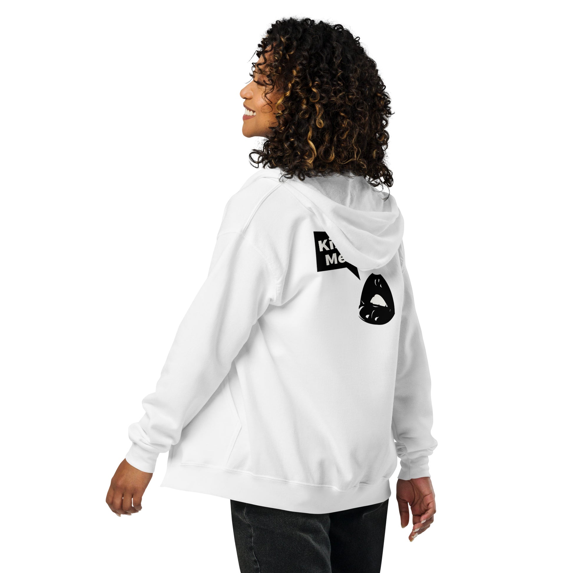 Sweet Talker Kiss Me Heavy Harmony Fusion Zip Hoodie - White - FLAKOUT