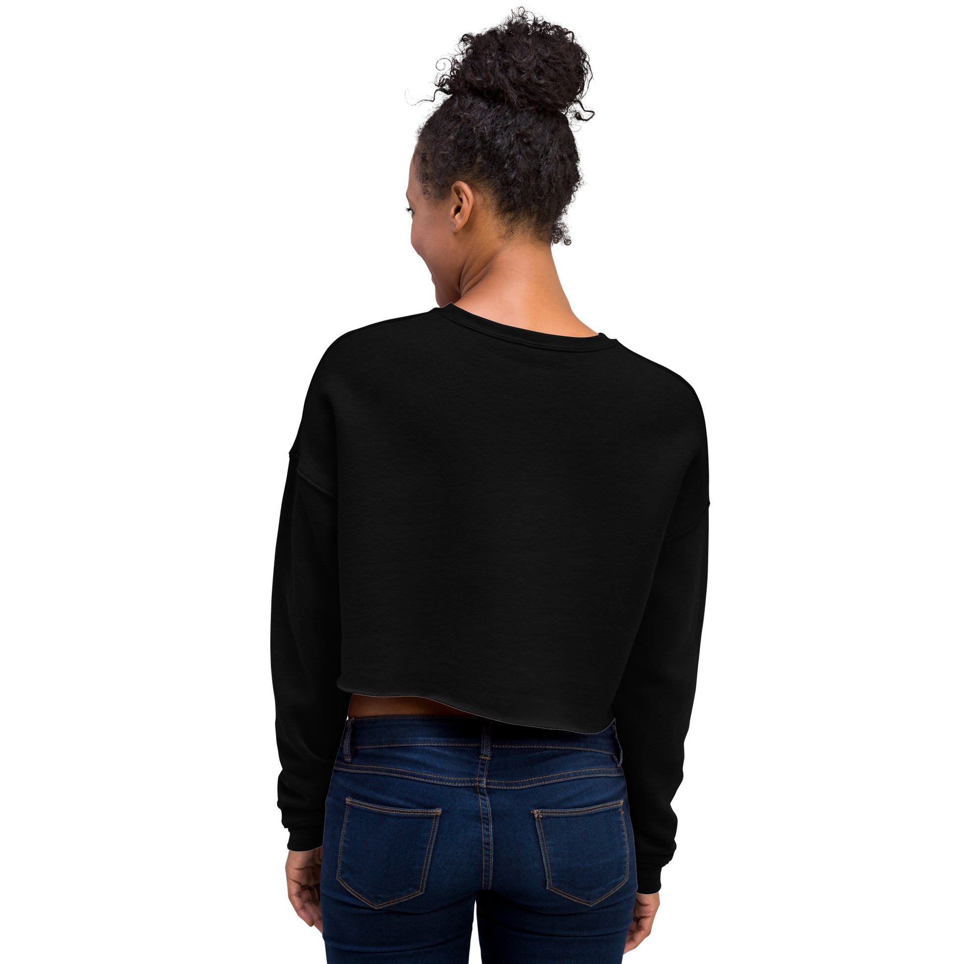 Astronaut Women's Crop Sweatshirt - Black - FLAKOUT