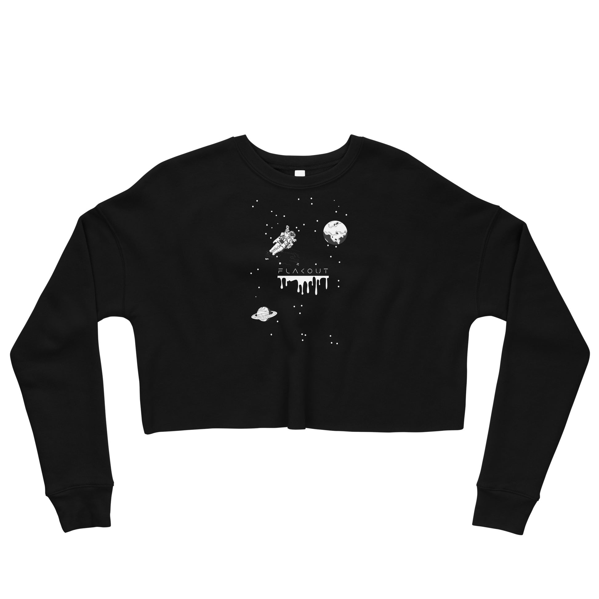 Astronaut Women's Crop Sweatshirt - Black - FLAKOUT