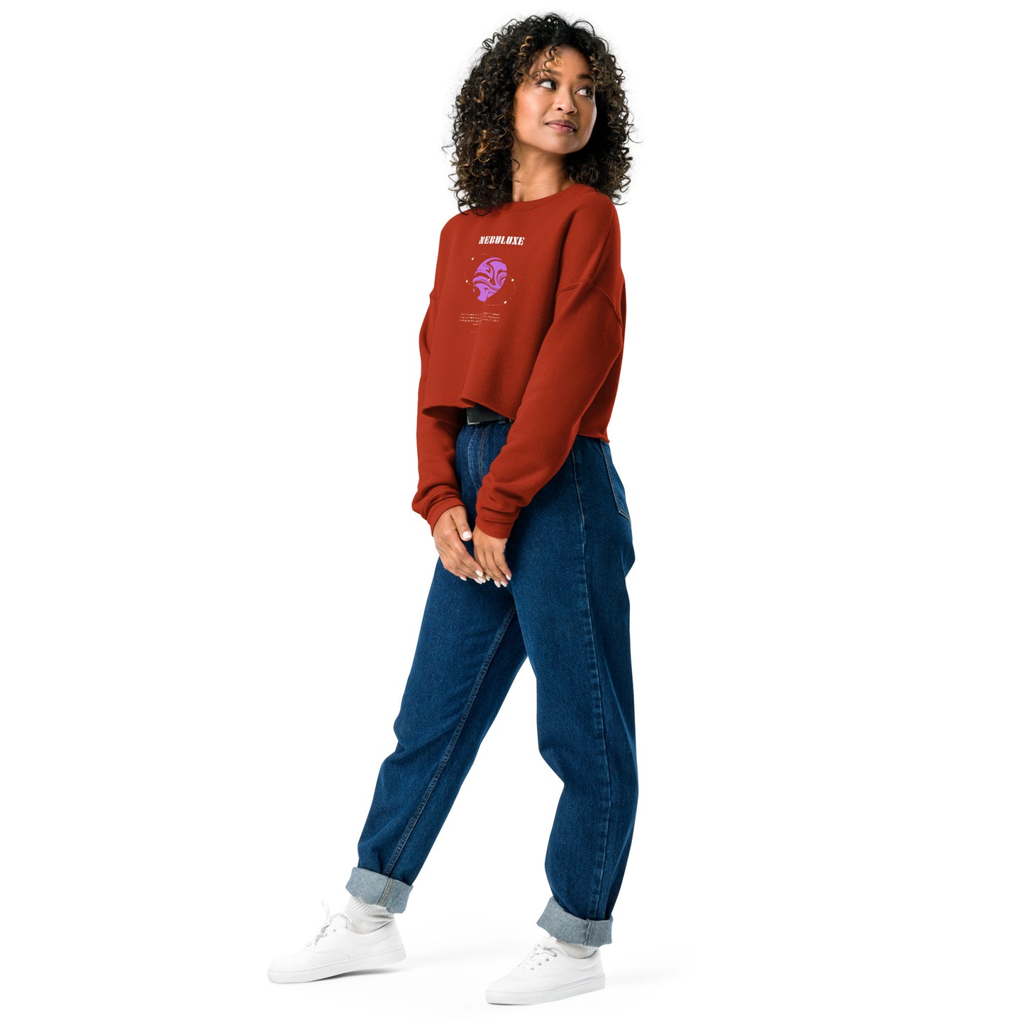 Nebuluxe Brilliance Women's Crop Sweatshirt - Brick - FLAKOUT