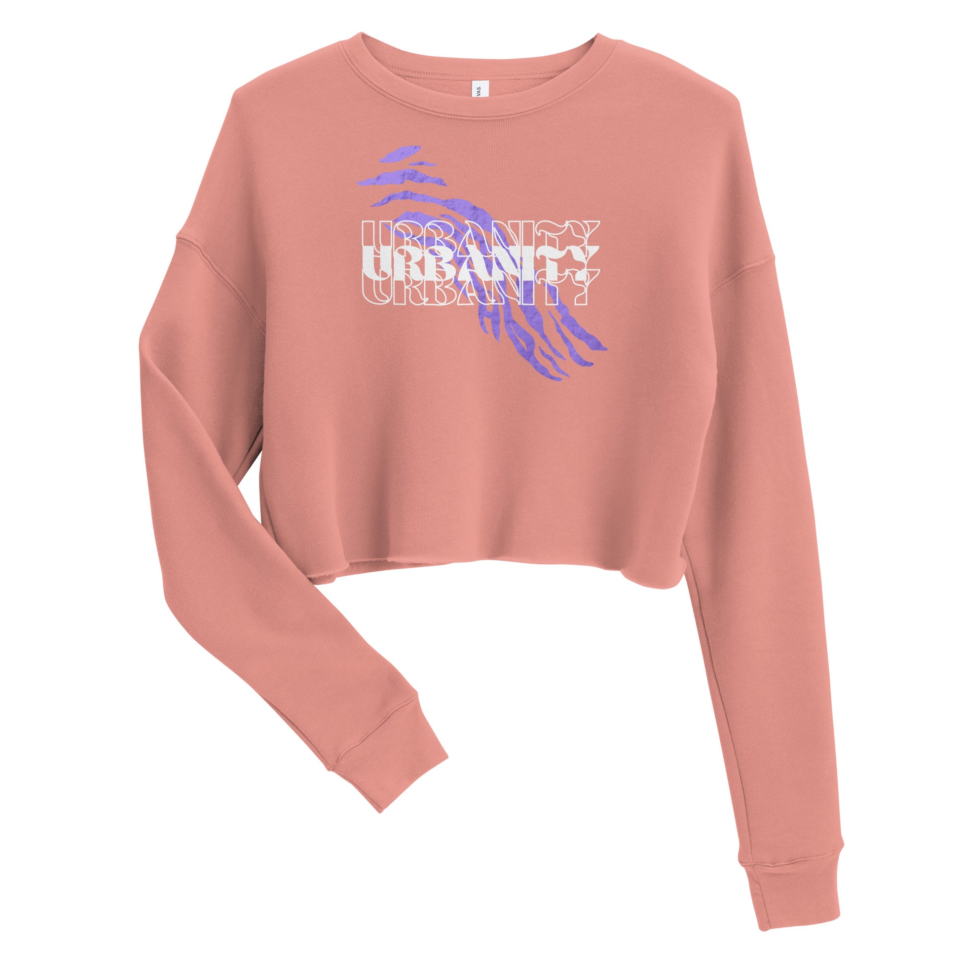 Streetwise Urbanity Women's Crop Sweatshirt - Mauve - FLAKOUT