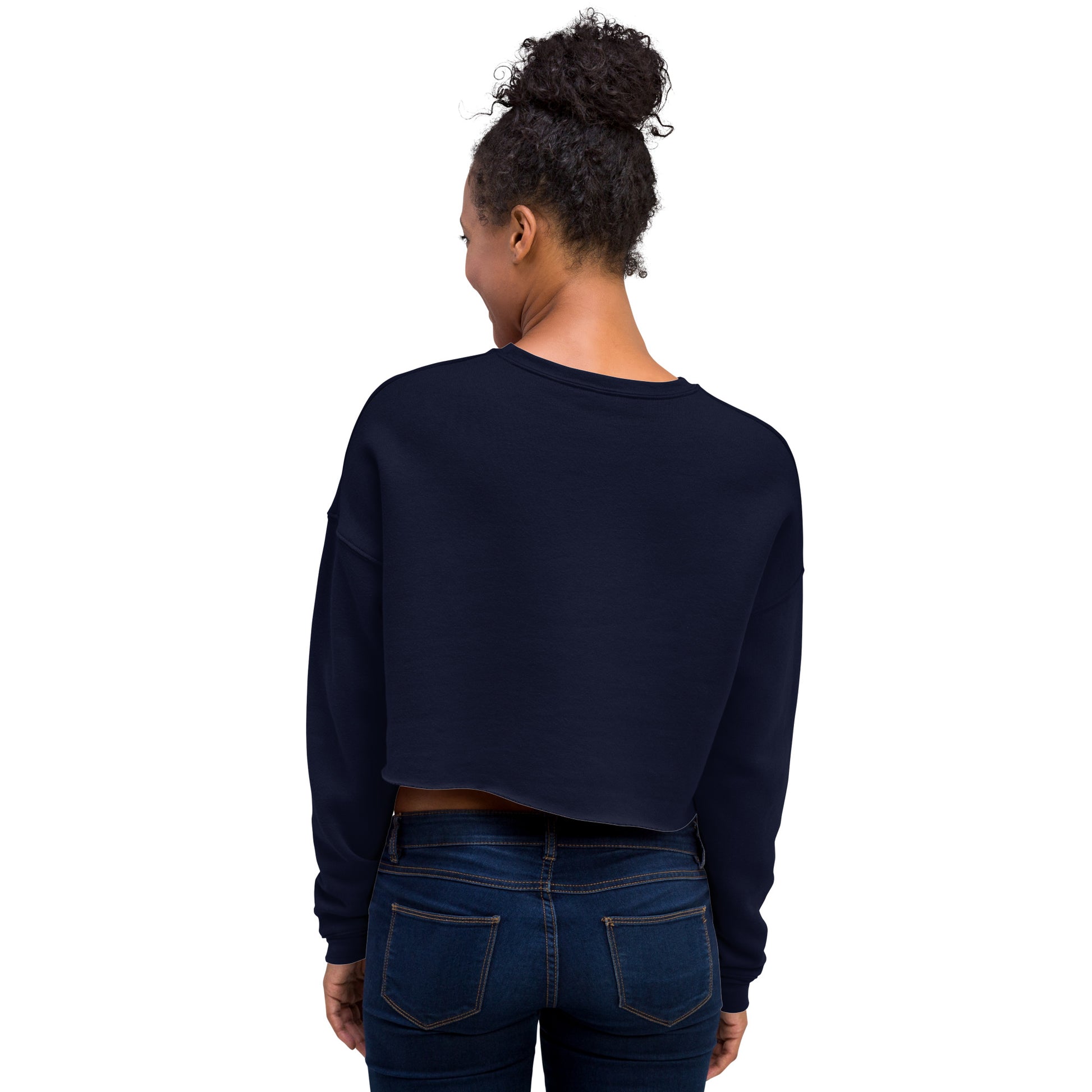 Lunar Eclipsis Women's Crop Sweatshirt - Navy - FLAKOUT