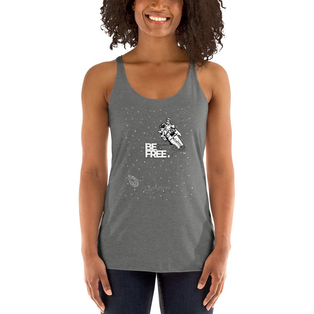 Be Free On Outer Orbit Women's Racerback Tank - FLAKOUT