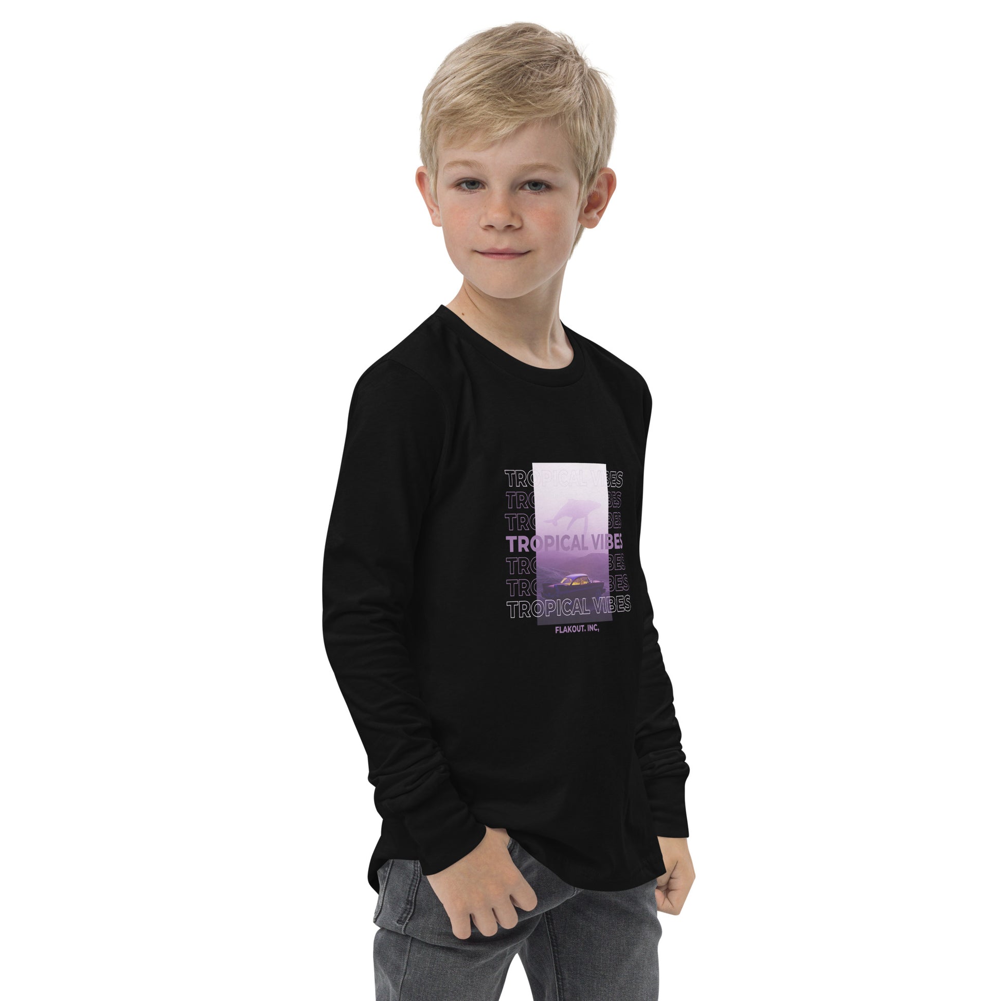 Tropical Vibes Odyssey Youth Long Sleeve Tee - FLAKOUT