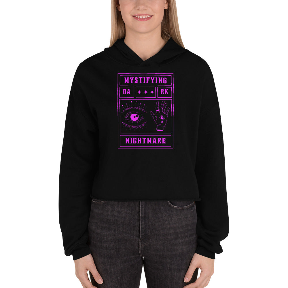 Mystifying Nightmare Shadowy Enigma Women's Crop Hoodie - FLAKOUT