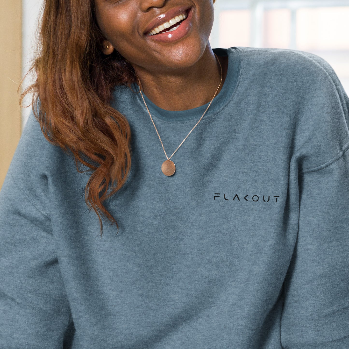 Sueded Fleece Sweatshirt Flakout Embroidered Logo - FLAKOUT